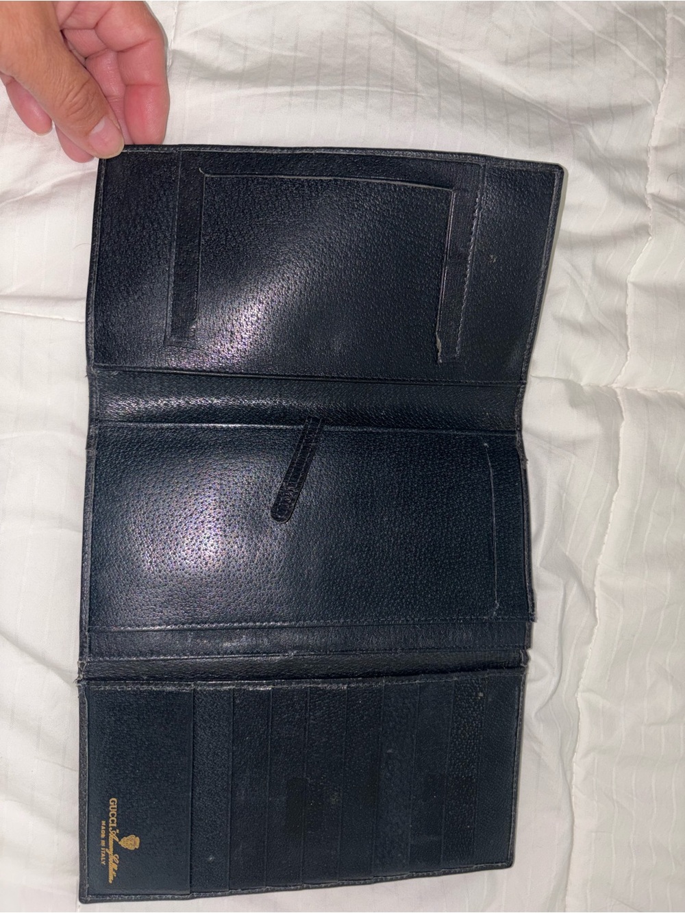 Gucci Black Leather Card Holder with Gold Logo - Picture 4 of 12
